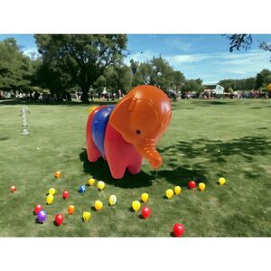 Tuppertoy Elephant Pull Apart Vintage Toy Multi Color Plastic